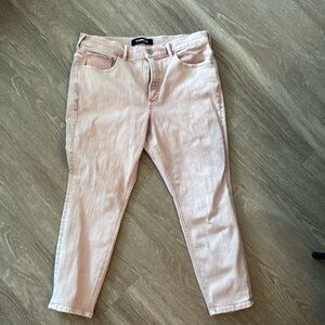 Express blush pink straight leg jeans